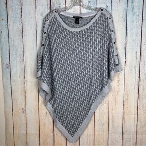 White House Black Market Gray Poncho